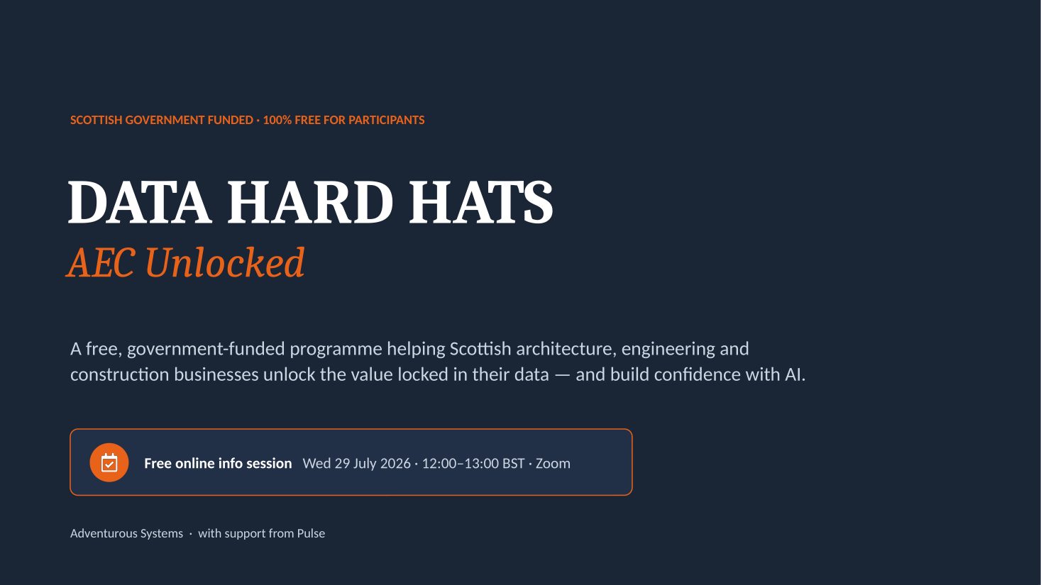 The opening slide of the Data Hard Hats info session deck.